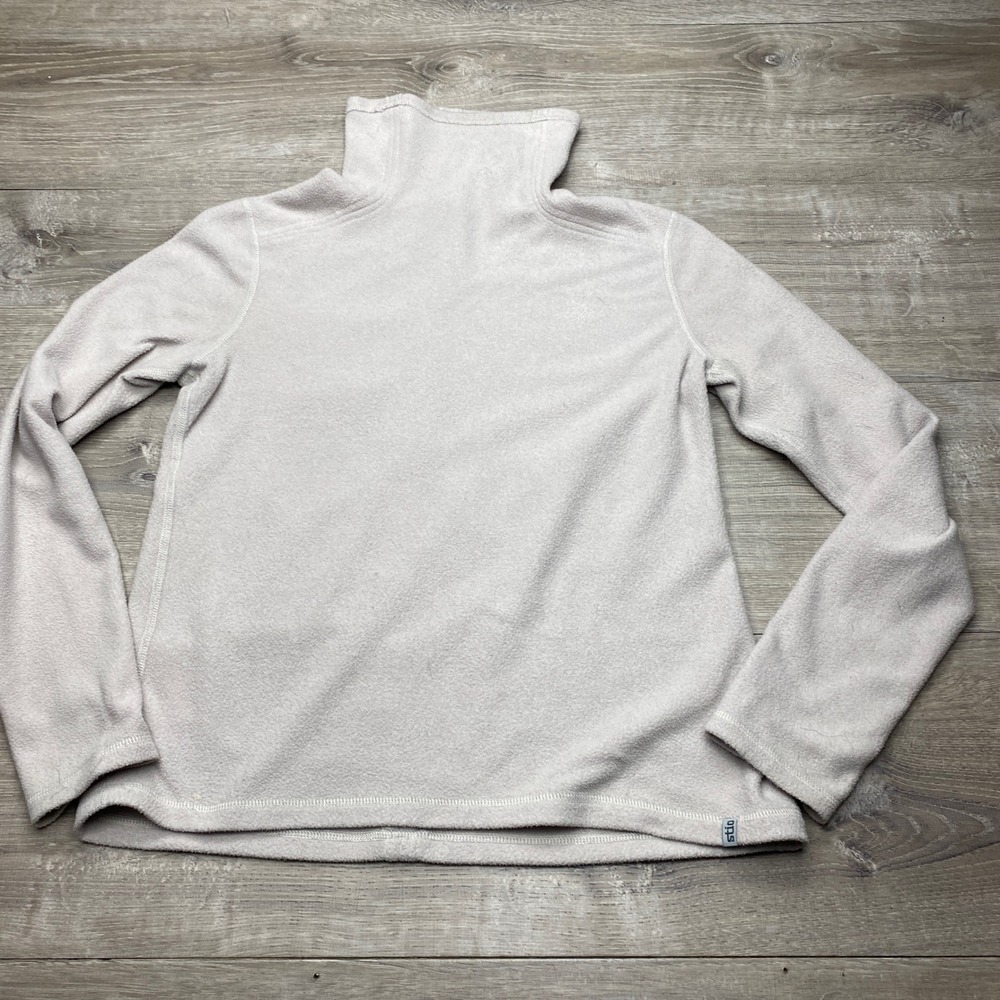 Stio Shirt Sweetwater Fleece Pullover Womens Small Cream Polyester Funnel Neck